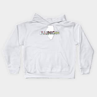 Illinois Colored State Letters Kids Hoodie